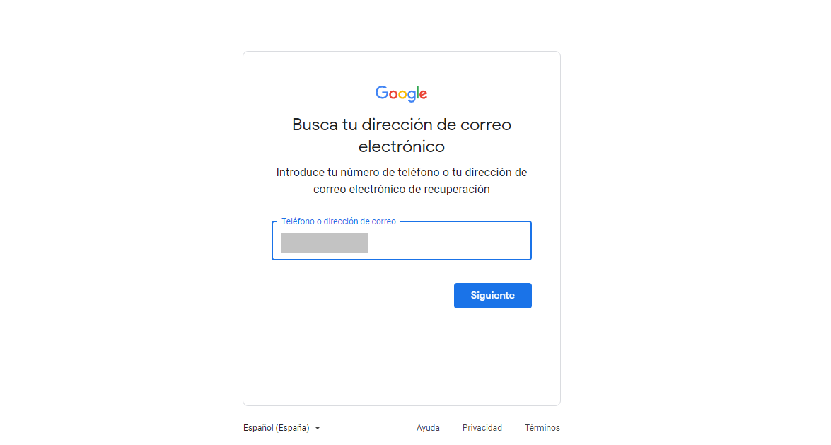 Encuentra tu nombre de usuario de Gmail con número de teléfono o nombre completo