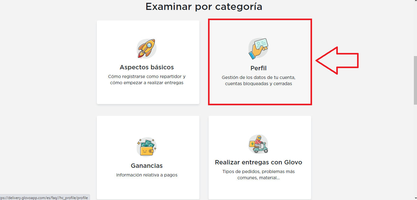 Haz clic en “Perfil”