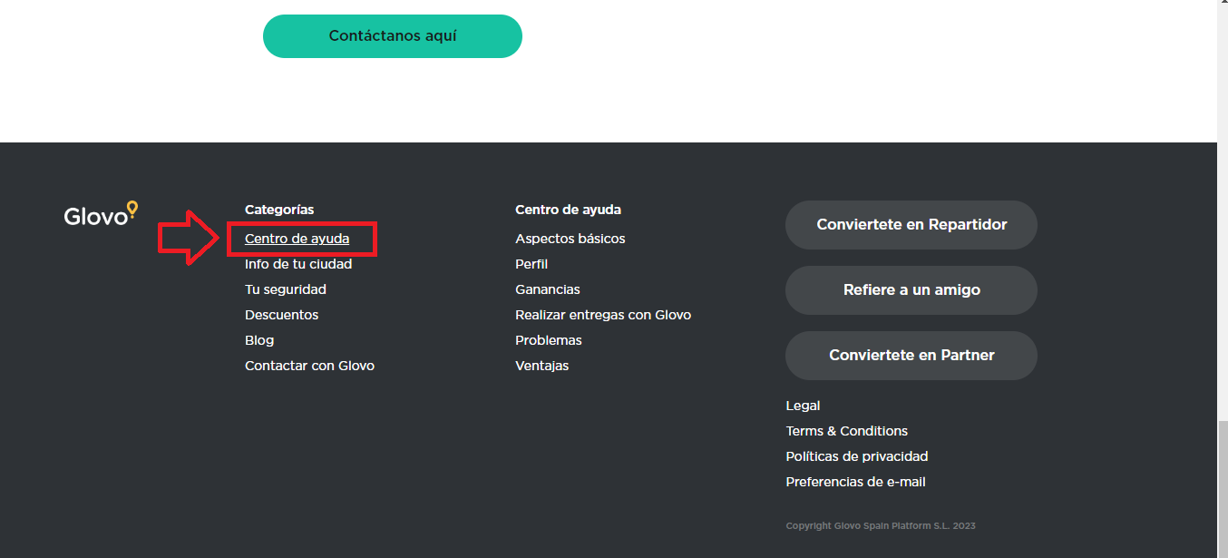Selecciona la opción “Centro de ayuda”