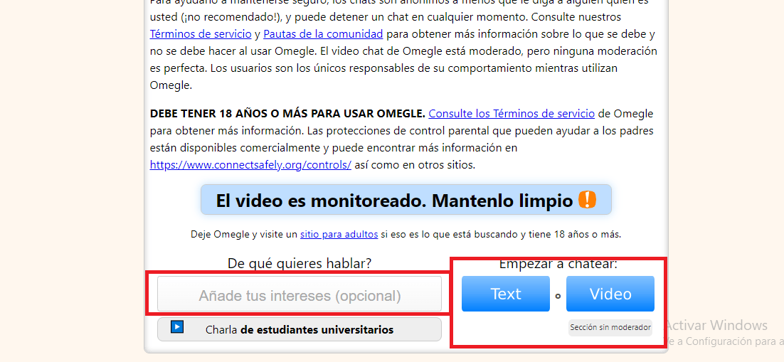 ¿Cómo usar Omegle desde el ordenador?