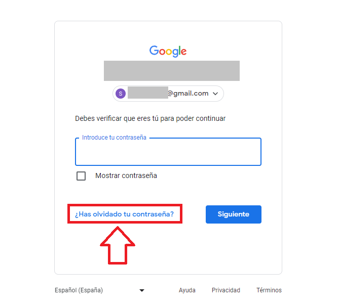 Olvide mi contraseña de cuenta Gmail, ¿Cómo puedo recuperarla?Principio del formulario