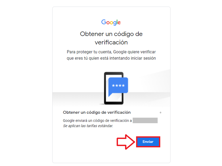 Recibe el código de verificación de Gmail