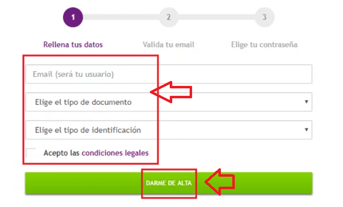 Rellena el formulario 