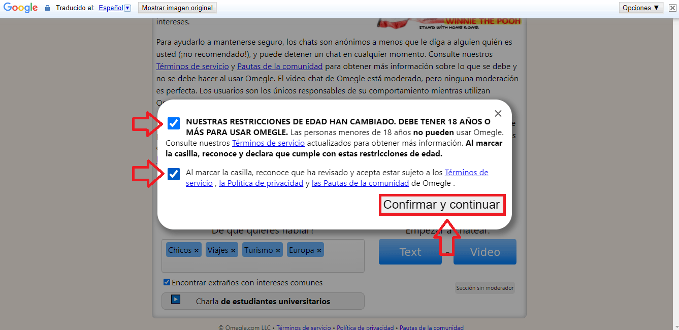 Acepta los términos y condiciones para continuar Acepta los términos y condiciones para continuar