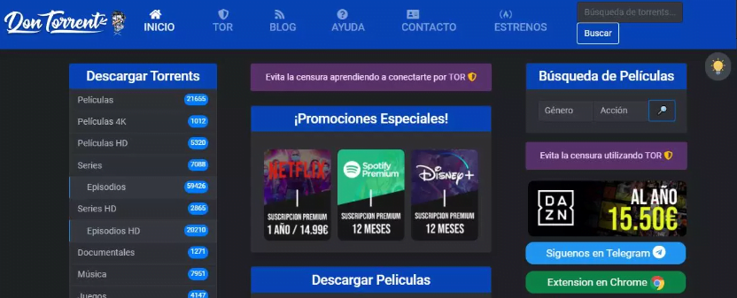 Aprende a acceder a DonTorrent por medio de la web
