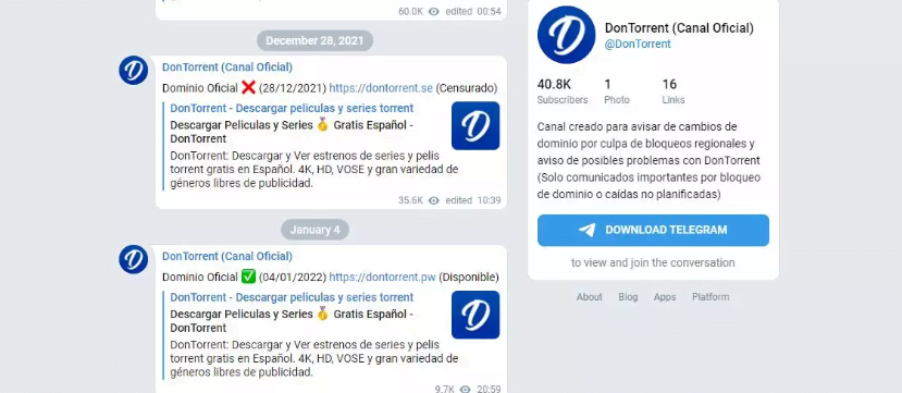 Cambios de dominio de DonTorrent: ¿Cómo saber cuál usa actualmente?