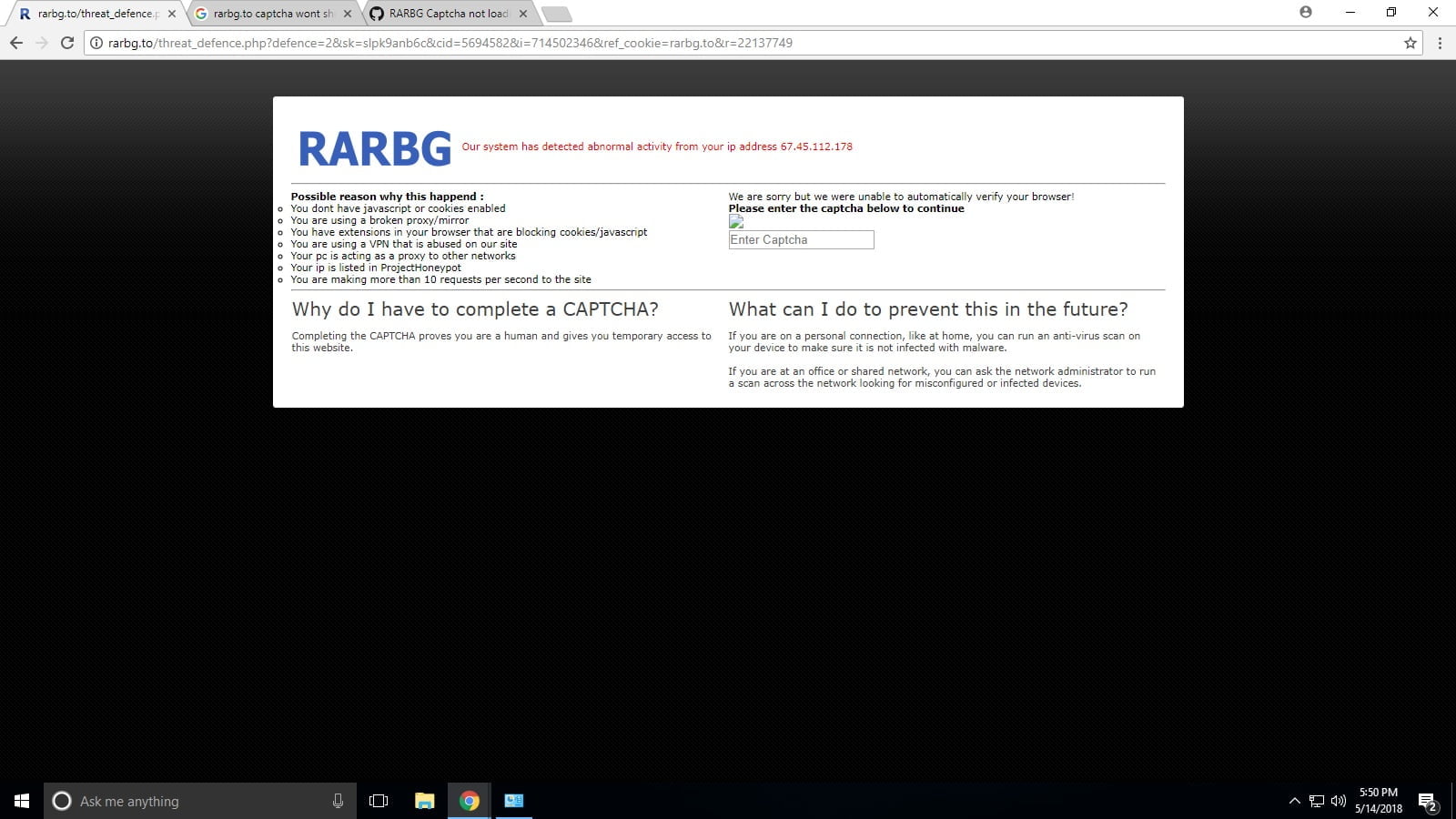 Error para acceder a RARBG: ¿Por qué ocurre y cómo solucionarlo?