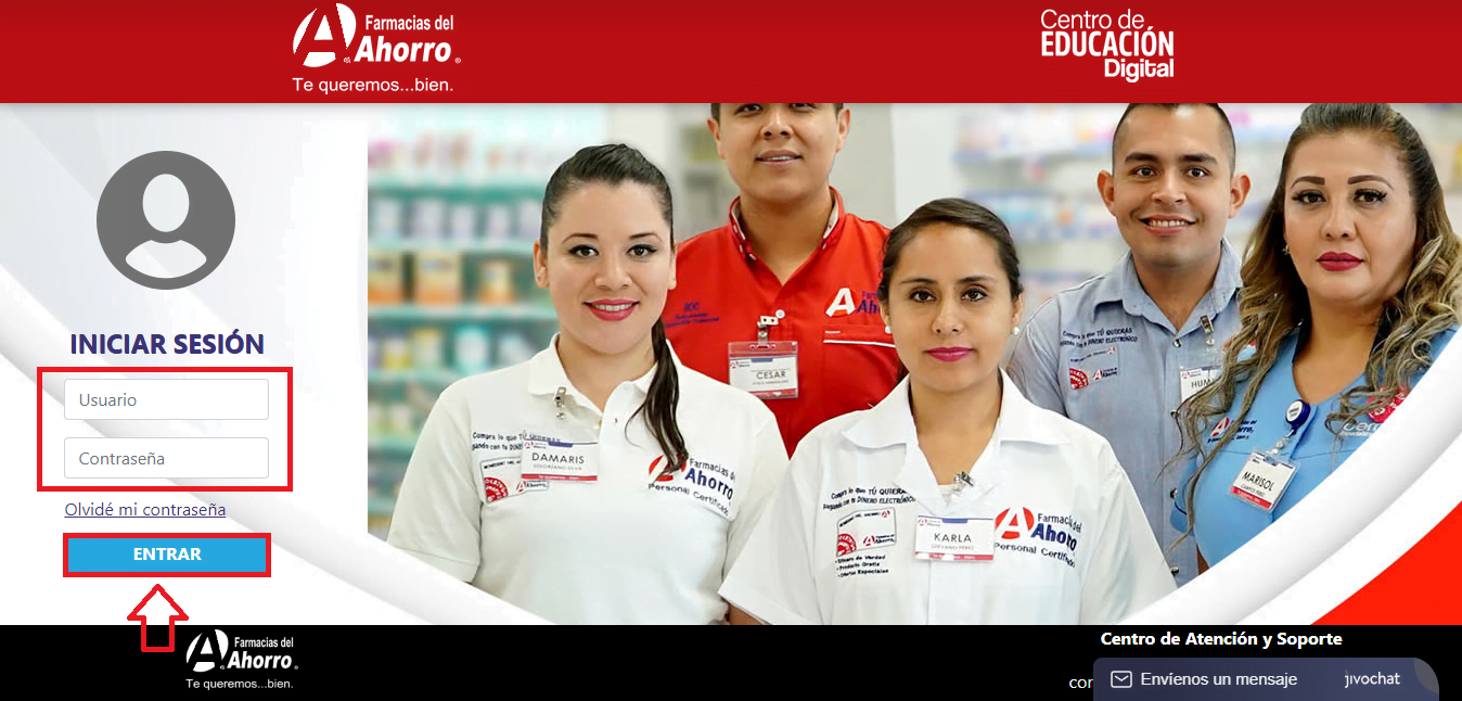 Especifica el nombre de usuario y contraseña
