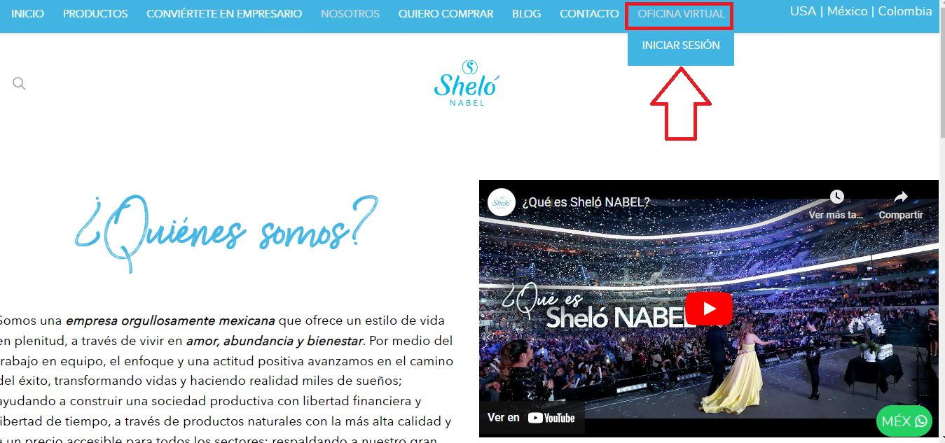 Haz clic en “Oficina virtual”
