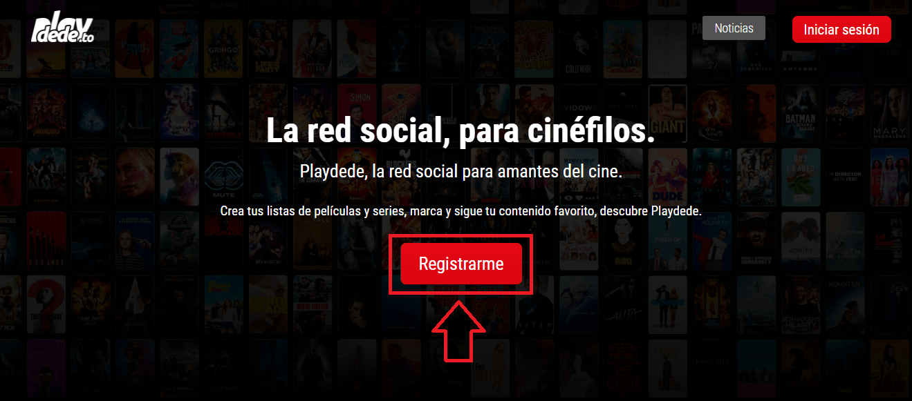 Haz clic en el botón “Registrarme”