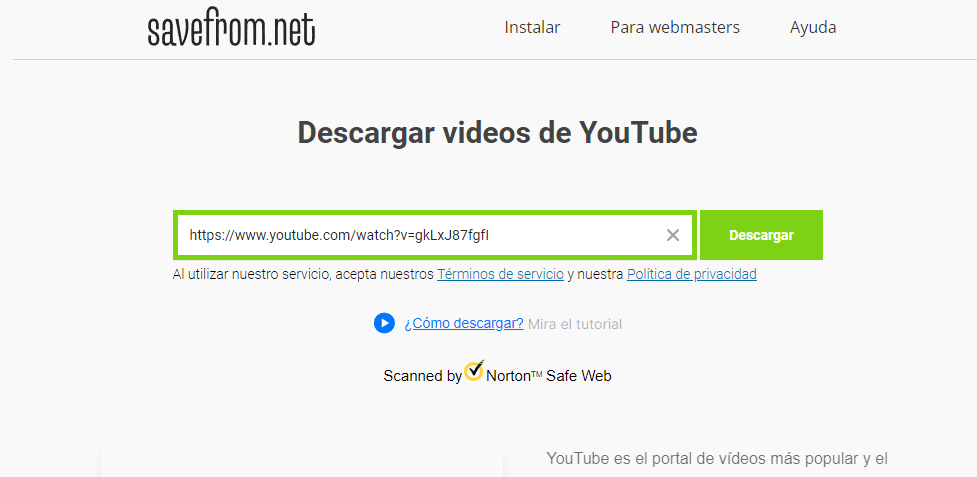 Ingresa a Savefrom