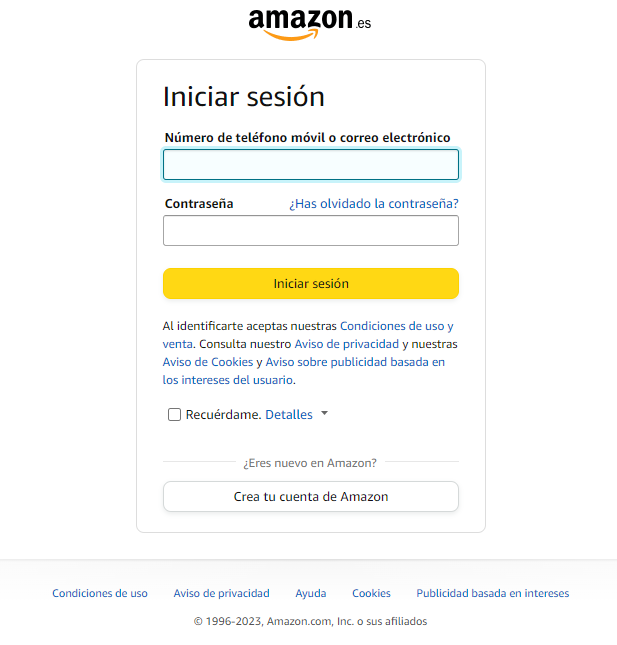Ingresa a la web de contacto de Amazon
