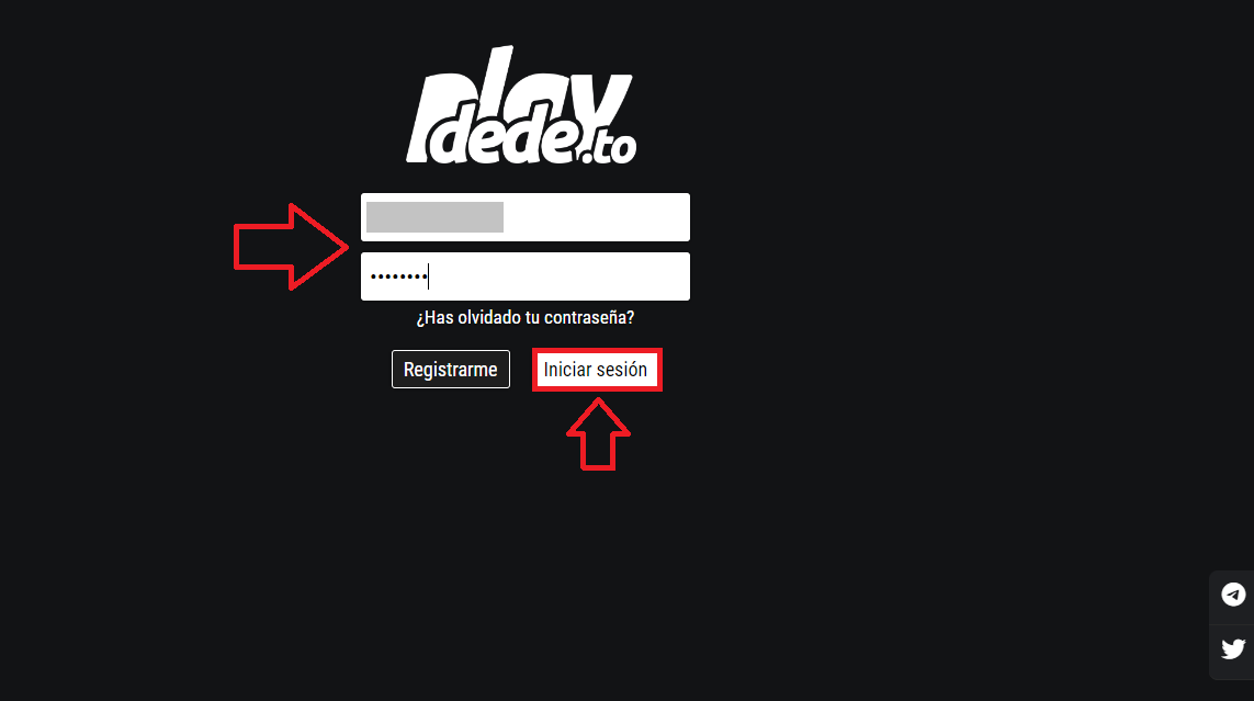 Inicia sesión y confirma tu registro en Playdede