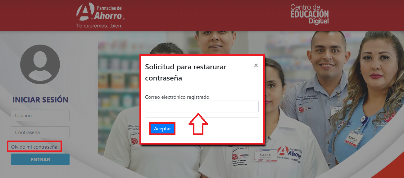 No recuerdo mi contraseña, ¿Cómo hago para entrar?
