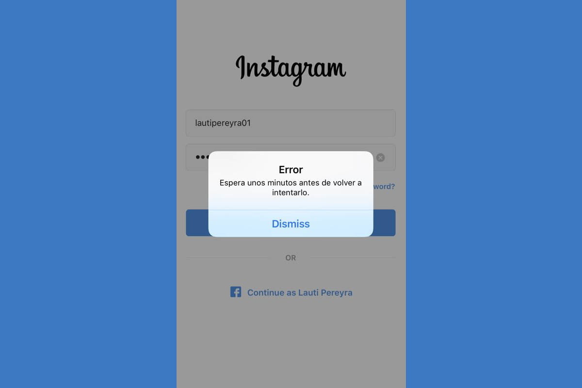 Espera unos minutos antes de volver a intentarlo
