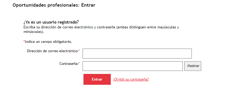 Inicia sesión en FEMSA: Bolsa de trabajo