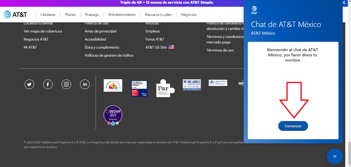 Aprende a revisar saldo AT&T en el chat