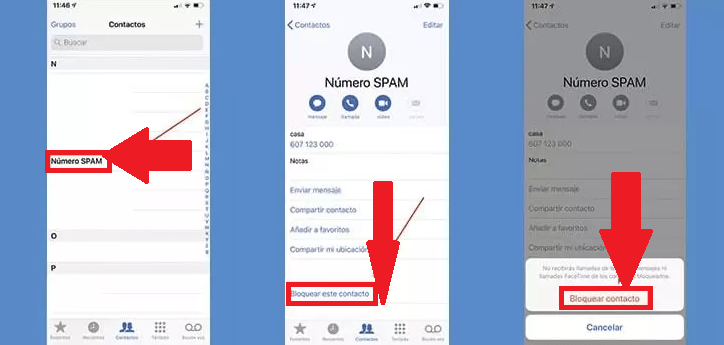 Bloquear números spam desde dispositivos móviles iPhone Bloquear números spam desde dispositivos móviles iPhone