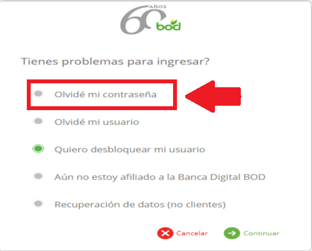 Conoce cómo recuperar contraseña BOD