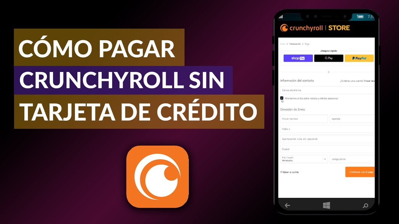 Pasos para pagar Crunchyroll a través de una tarjeta de crédito