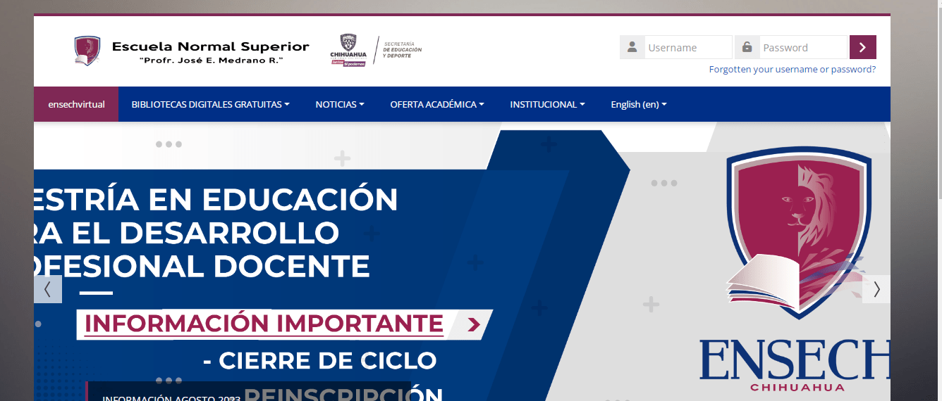 Todos los pasos para iniciar sesión en Ensech Virtual
