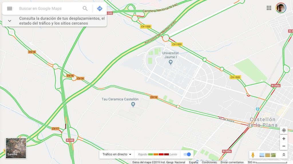 Verifica el estado del tráfico en la zona Verifica el estado del tráfico en la zona